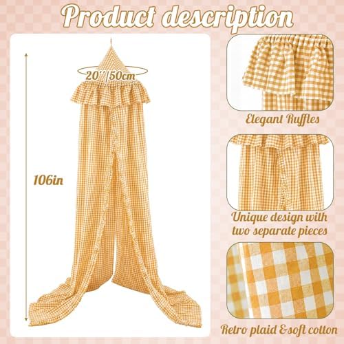 SmoothNovelty Gingham Plaid Bed Canopy - Image 2