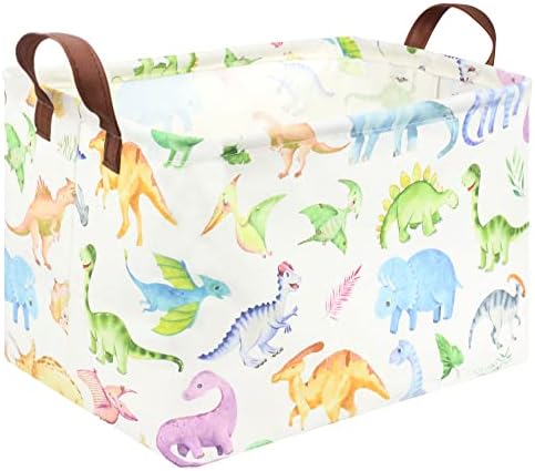 Rectangle Dinosaur Basket, Kids Toy Storage Bin, Storage Bins Organizer by FXOCSHE