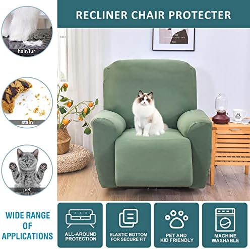 NILUOH Stretch Recliner Covers 4 Piece, Non-Slip Lazy Boy Chair Covers - Image 3