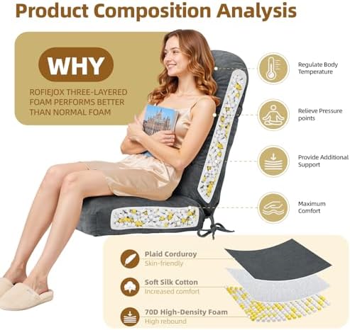Rocking Chair Cushion, High Back, Slate Gray - Image 4