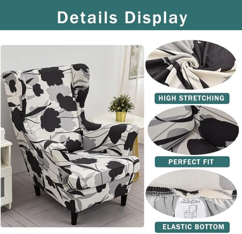 NILUOH Wingback Chair Covers 2-Piece, Armchair Slipcovers - Image 2