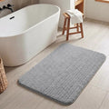 GRANNY SAYS Gray Stripe Bathroom Rug 16" x 24", Non-Slip Bath Mat by GRANNYSAYS