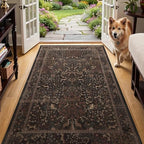 Chestnut Brown 3x5 Rugs for Entryway, Tree of Life Vintage Farmhouse Bedside by Jainmy