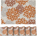 Artoid Mode Floral Vinyl Placemats Set of 6, Heat Resistant Washable Non-Slip by ArtoidMode