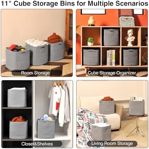 11 Inch Cube Storage Bins, 11x11 Organizer Bins - Image 5