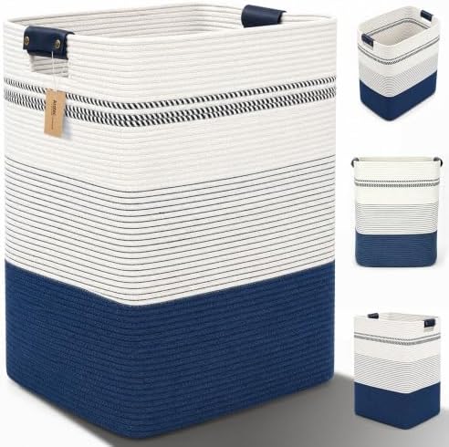Laundry Hamper, Cotton Rope Laundry Basket by ARATECHOME