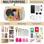 2 Pcs Chenille Letter Clear Makeup Bags Mama Baby Pouch, Preppy Patch Makeup - Image 6