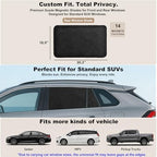 XCBYT Magnetic Car Rear Window Shades, 100% Blackout Privacy Suede - Image 7