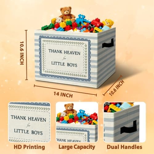 Boys Nursery Motivational Storage Bins Box - Image 3