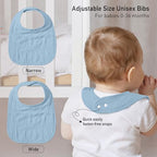 Muslin Bibs for Baby Boy Girl, Adjustable Fit for Drooling and Teething - Image 5
