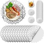 Geosar 200 Pcs Silver Metallic Disposable Paper Placemats Set 13 Inch by Geosar