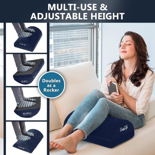 ComfiLife Foot Rest for Under Desk at Work – Adjustable Height Memory Foam Foot - Image 6