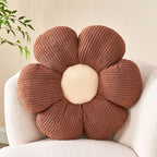 Kcvvcr Flower Throw Pillow, Soft Brown 14.9" Shaped Floor Pillow by Kcvvcr