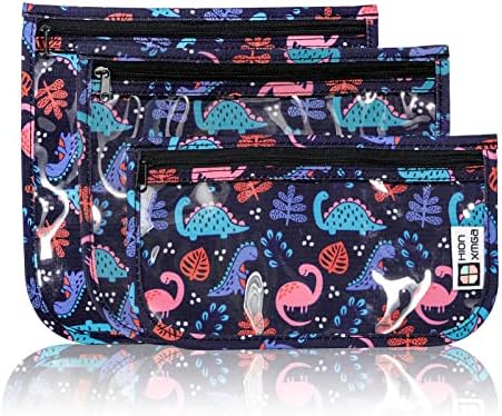 HIONXMGA Set of 3 Clear Travel Toiletry Bag, TSA Approved, Quart Size S/M/L by HIONXMGA