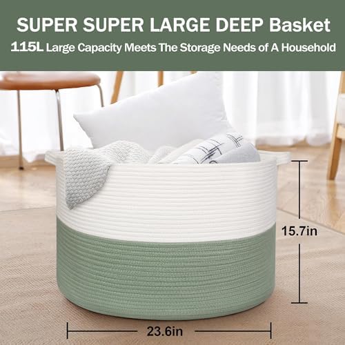 MEGASKET 115L Extra Large Blanket Basket, Kids Dog Toy Storage Bin Box - Image 3
