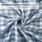2PACK Dust Blue White Gingham Euro Pillow Shams 26''x26'' - Image 6