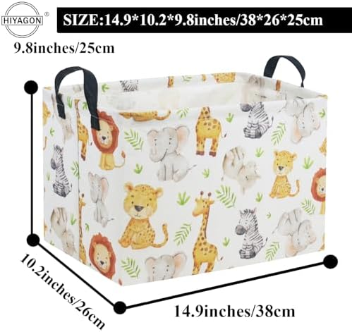 Rectangular Woodland Animal Basket Kids Baby Storage Basket Storage Bin - Image 6
