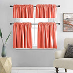 DONREN Coral Salmon Valances for Window-Blackout Valances for Kitchen - Image 6