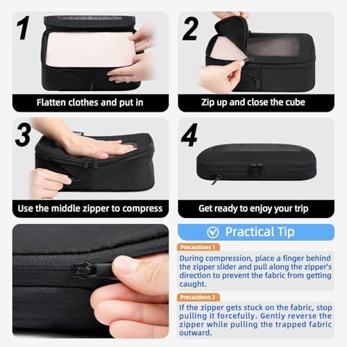 BAGAIL 4 Set/6 Set/8 Set Compression Packing Cubes Travel Accessories - Image 4