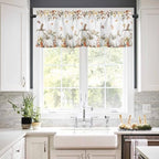 Vandarllin Fall Floral Leaves Kitchen Curtains and Valances Set, Thanksgiving - Image 2