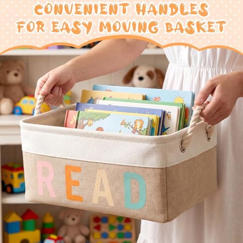 Marsui 1 Pcs Book Storage Basket, Book Bin, Bookish Gifts - Image 5