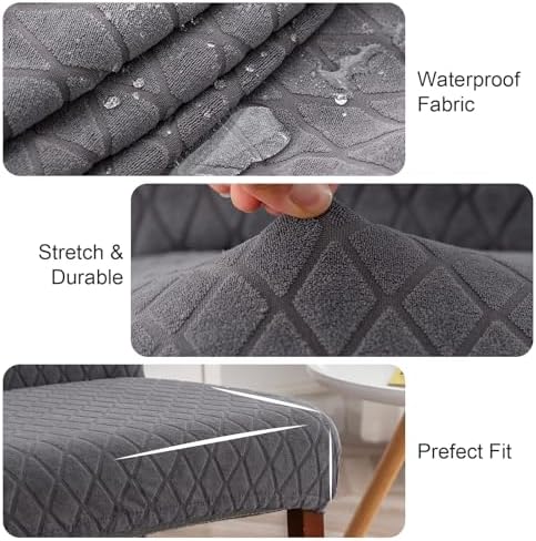 Genina Waterproof Dining Chair Covers Set of 6 Parsons Chair Slipcovers - Image 5