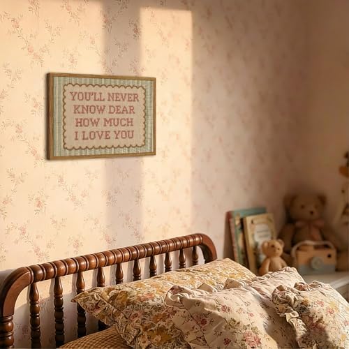 Framed You'll Never Know Dear How Much I Love You Wall Art, Vintage Nursery - Image 5