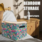 Pink Floral Flamingo Storage Bins Basket, Flamingo Gifts - Image 4