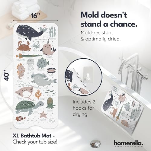 homerella Bathtub Mat Non Slip Kids 40x16 Baby Bath Mat Non Slip Anti Mold - Image 3