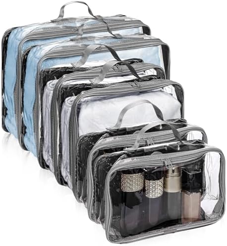 Hillban 6 Pcs Large Clear Packing Cubes by Hillban