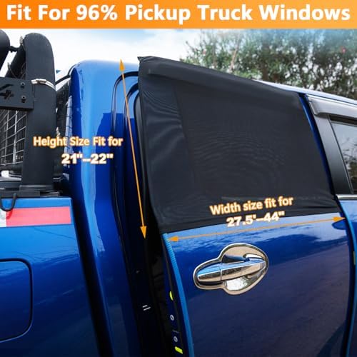 Car Rear Side Window Shades for Pickup Trucks, 7 Seats Larger SUVs, Breathable - Image 5