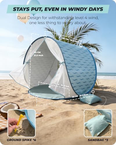 Pop-Up Baby Beach Tent UPF 50+ - Image 6