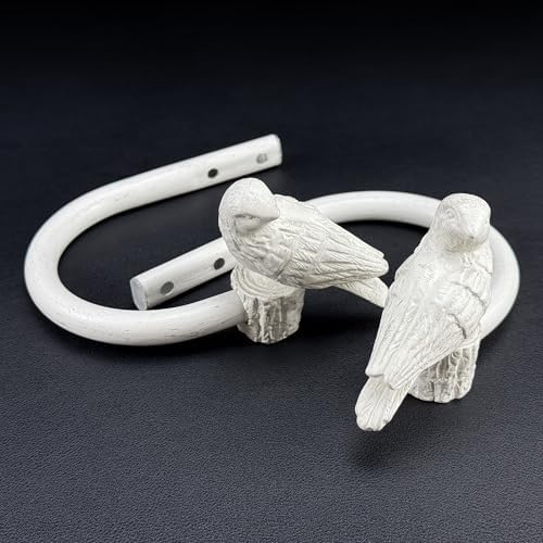 Curtain Drapery Holdbacks with Resin Bird, Wall Mount Drapery Hooks Holders - Image 5