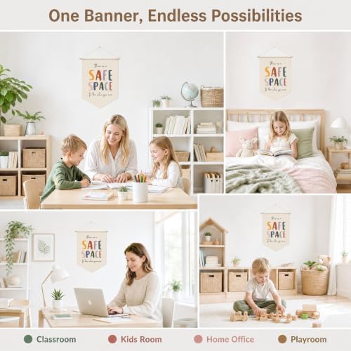 Classroom Decor, Classroom Signs Wall Art, Safe Space Wall Hanging Banner - Image 4