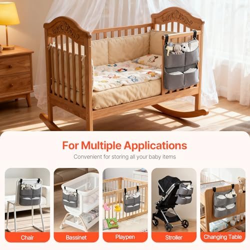 Hanging Diaper Caddy for Crib, Diaper Organizer - Image 2