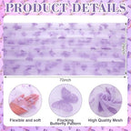 4 Pcs Purple Butterfly Table Runner 29 X 70 Inch Tulle - Image 2