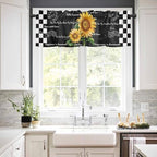 Kitchen Curtains and Valances Set, Farmhouse Sunflower Window Treatments Tiers - Image 2