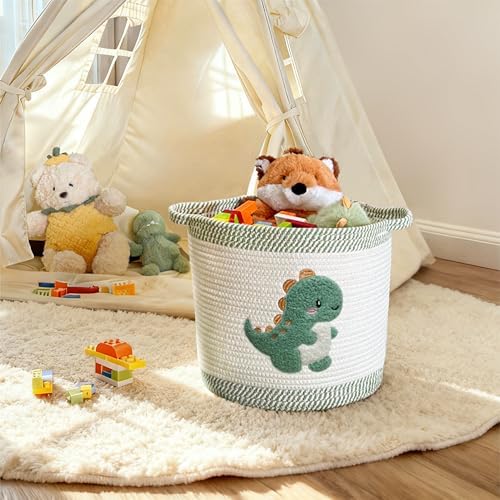 Toy Storage Basket, blanket basket, Cotton Rope Woven Laundry Hamper - Image 3