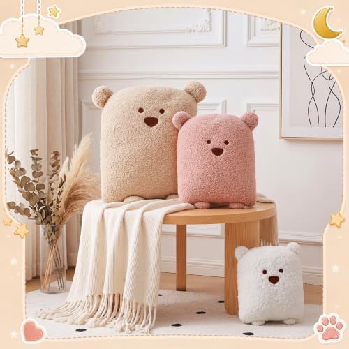 Wengik 3 Pcs Bear Plush Pillow Set Funny Stuffed Animal Throw Pillows - Image 6