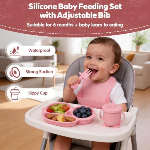 Silicone Baby Feeding Set, Miicasa Baby Led Weaning Supplies Kit - Image 5