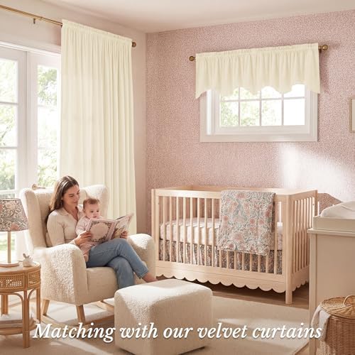 StangH Ivory White Valance for Windows 52x18 Inch, 1 Panel - Image 2