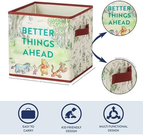 Disney Winnie the Pooh Storage Cubes, 10x10 Collapsible Cube Organizer Baskets - Image 4