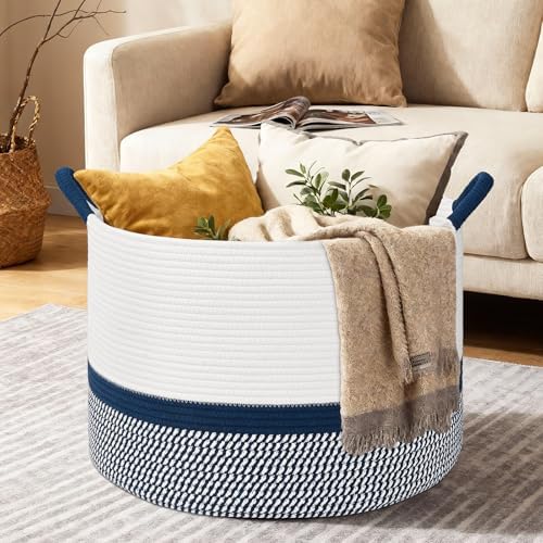 67L Large Blanket Basket, Woven Baskets - Image 4