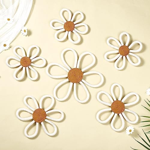 Barydat 6 Pcs Boho Nursery Decor Daisy Flower White by home