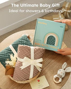 Yoofoss Hooded Baby Bath Towels 2 Pack 100% Muslin Organic Cotton - Image 5