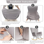 Nursery Rocking Chair Cover, 1 Piece Glider Chairs Cover Slipcovers, Soft - Image 5
