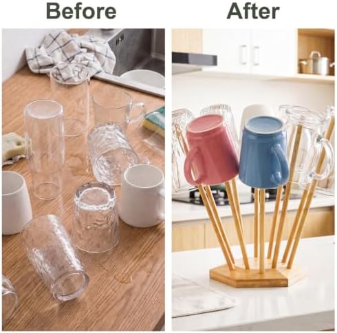 Elsjoy Set of 2 Plastic Bag and Bottle Drying Racks, Countertop Kitchen Bamboo - Image 7