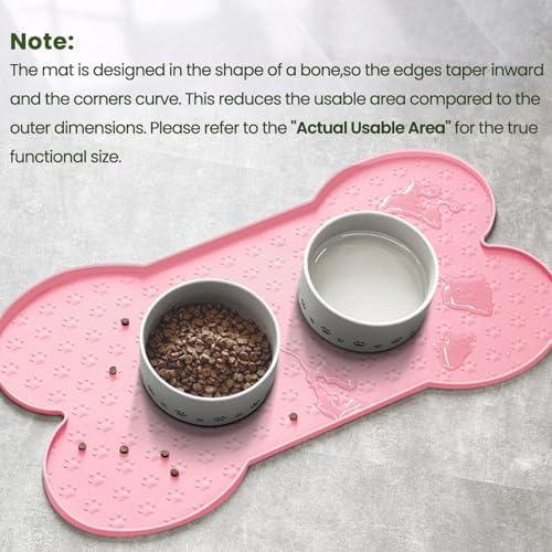 PWTAA Dog Food Mat Anti-Slip Silicone Dog Bowl Mat Thicker Pet Placemat - Image 4