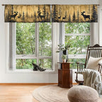 Brown Forest Valance Curtain for Windows 2 Pack Moose Deer Silhouette Retro Rod - Image 7
