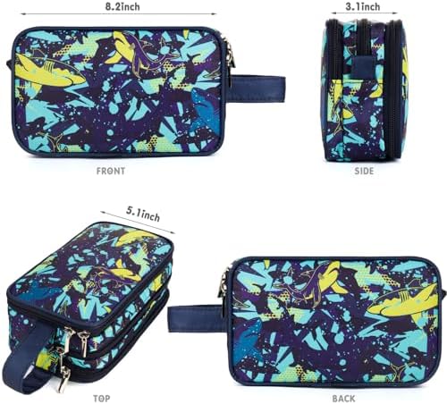 Shark Kids Toiletry Bag for Boys, Travel Toiletry Bag for Little Young Boys - Image 2